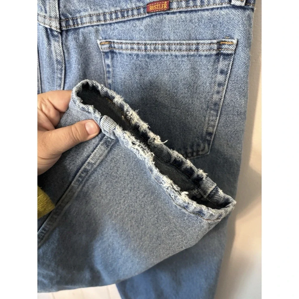 Men's Rustler Blue Work Jeans‎ 36x29 Regular Fit Straight Denim